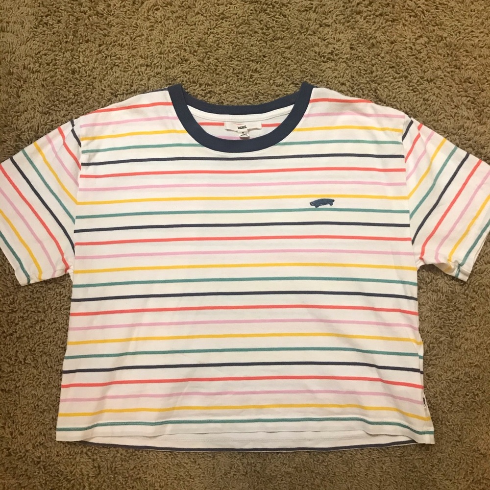 Vans Rainbow Striped Boxy Crop Top